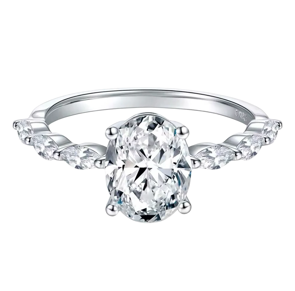 טבעת אובל משובצת - Cuantro