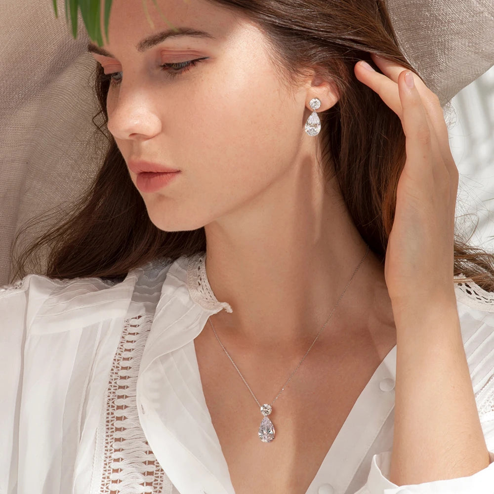 שרשרת ועגילי טיפה (סט)