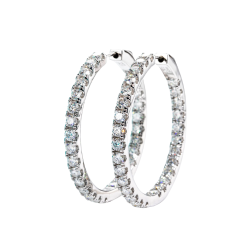 עגילי חישוק משובצים