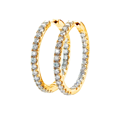 עגילי חישוק משובצים