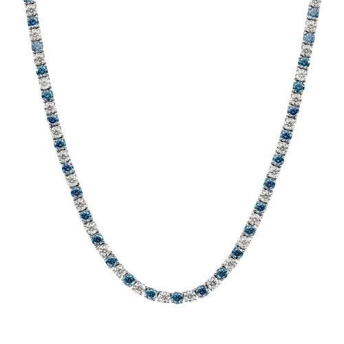 שרשרת טניס 4 מ"מ Blue&White Moissanite