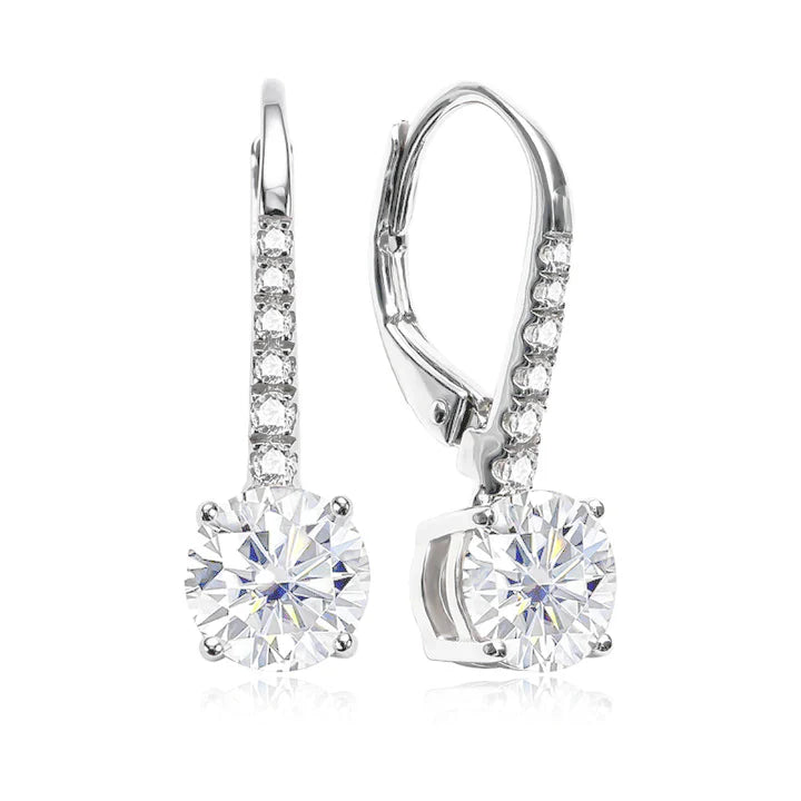 עגילי חצי ירח משובץ 1 קראט - MoonLight