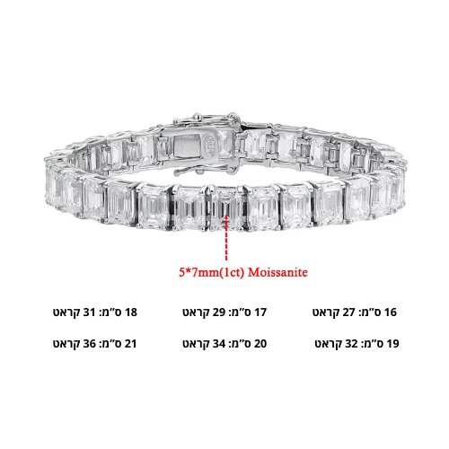 צמיד טניס מואסנייט באגטים