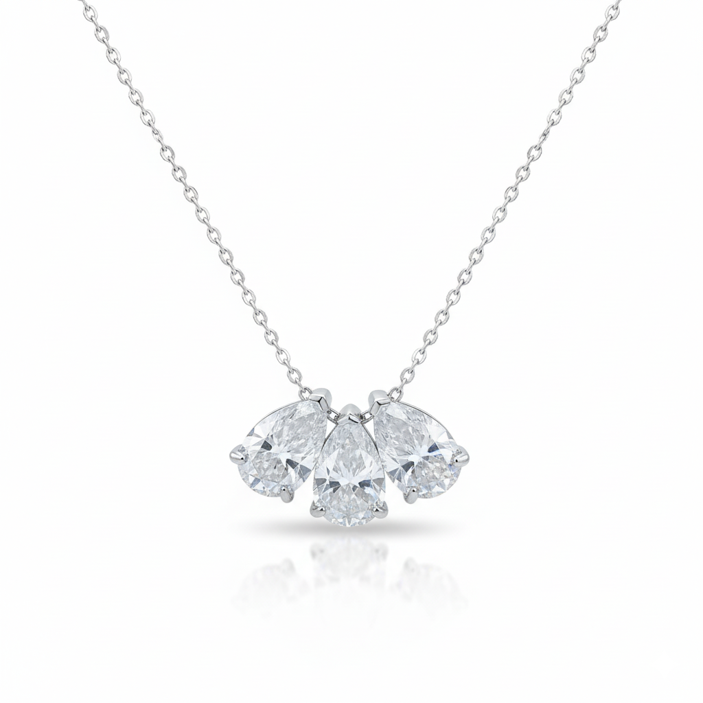 3 Stones Waterdrop שרשרת