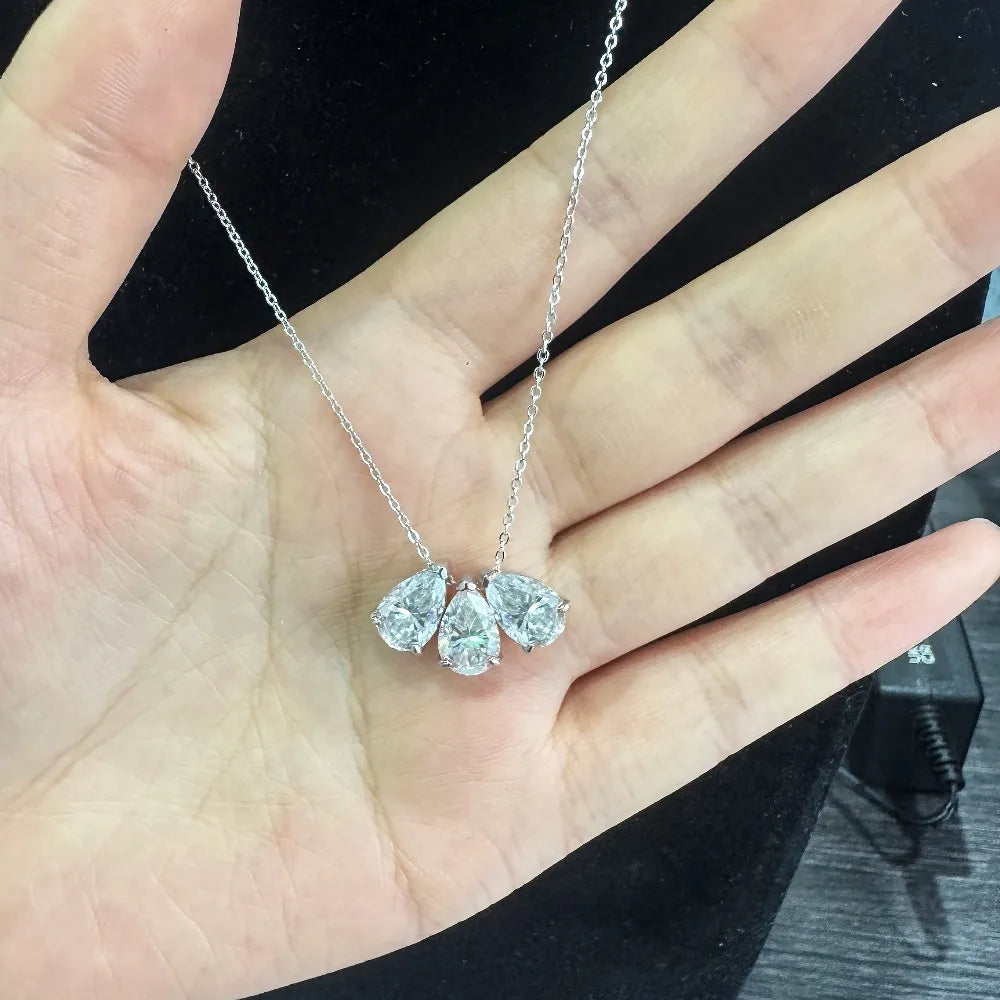 3 Stones Waterdrop שרשרת