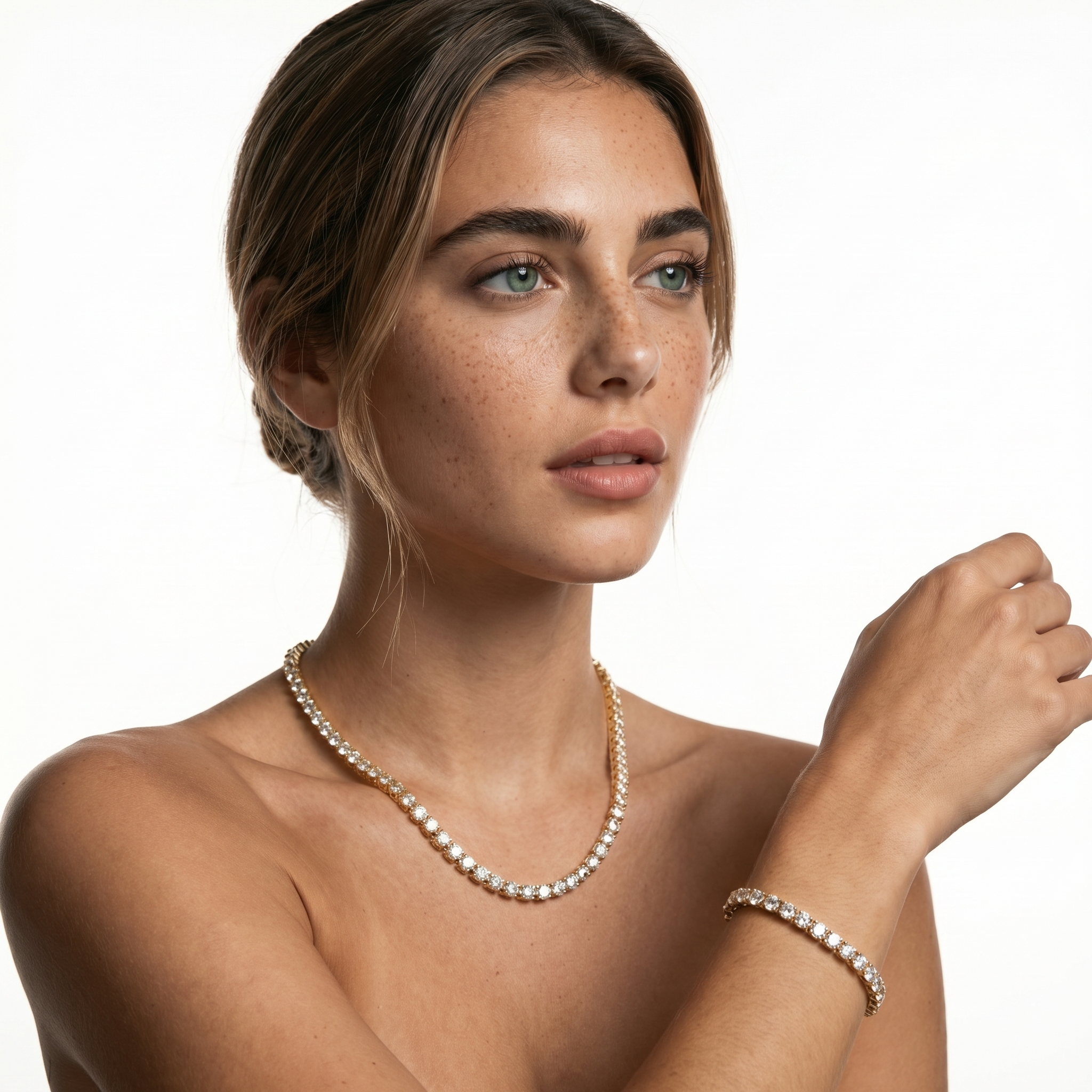 סט טניס 5 מ״מ - שרשרת וצמיד