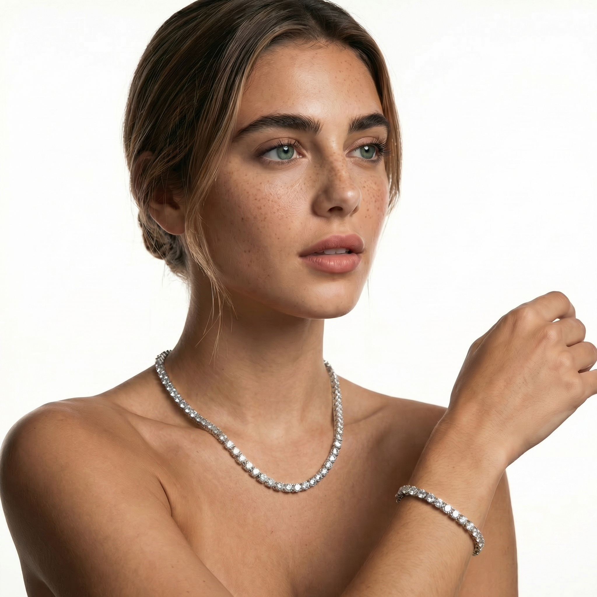 סט טניס 5 מ״מ - שרשרת וצמיד