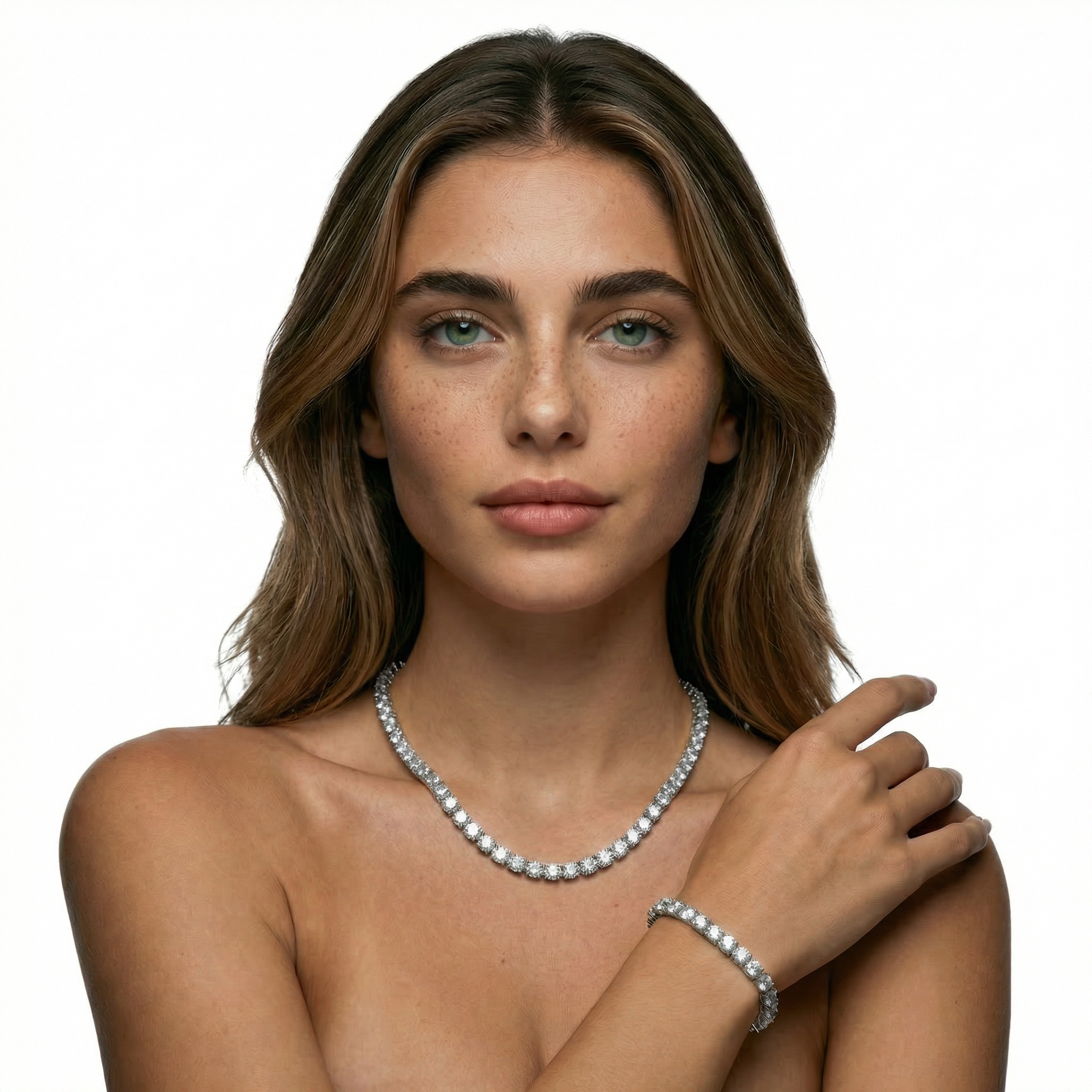 סט טניס 5 מ״מ - שרשרת וצמיד