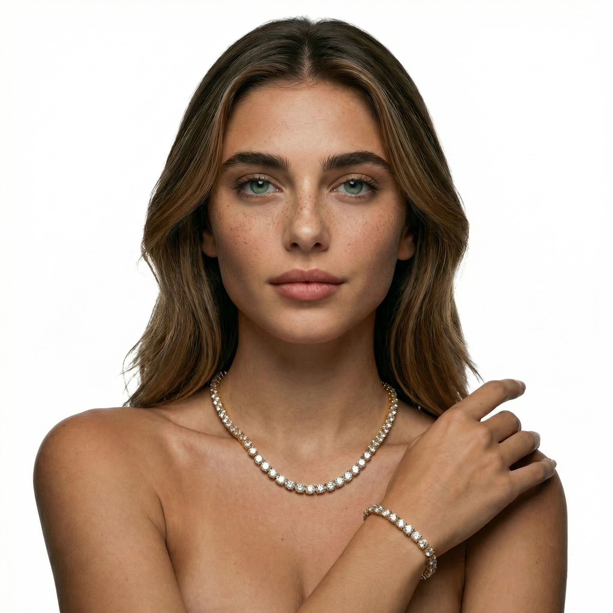 סט טניס 5 מ״מ - שרשרת וצמיד