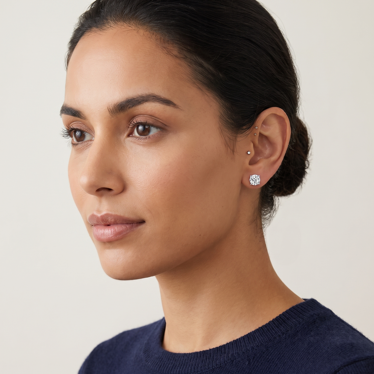 Montier solitaire studs styled