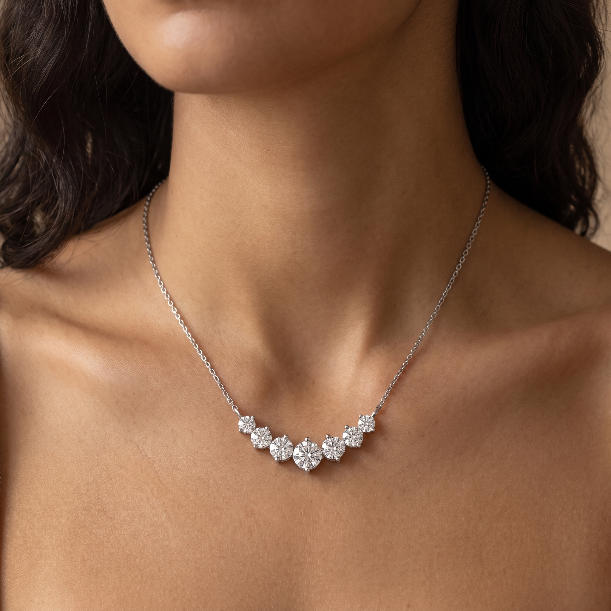 Montier Lucien 7-stone necklace worn